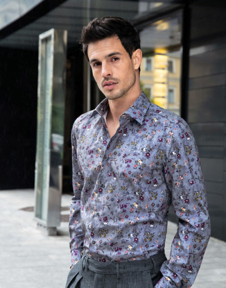  Micro floral classic shirt