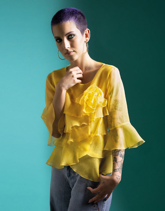 [el]Οργάντζα μεταξωτή μπλούζα | Naracamicie[en]Silk organza blouse | Naracamicie