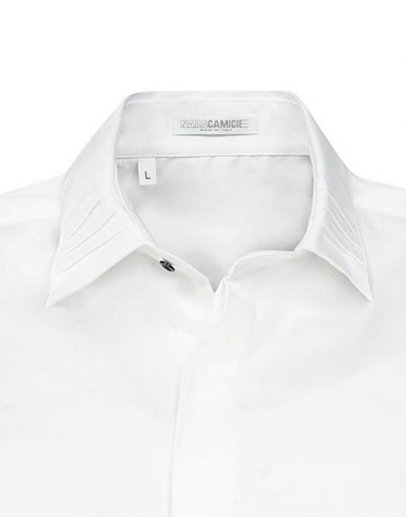  man's shirt with pleats on the collar NaraCamicie