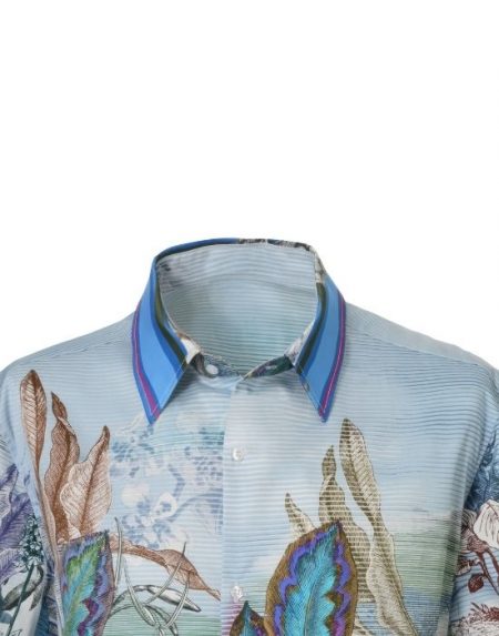 Foulard paneled ανδρικό πουκάμισο NaraCamicie T6955-PO3055