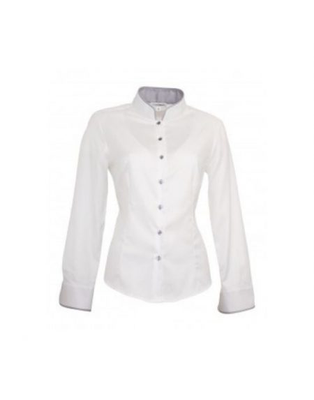 Mandarin collar γυναικείο πουκάμισο Nara Camicie T3891-FO9138