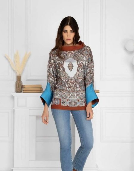 Foulard patterned γυναικεία casacca Nara Camicie T7028-FO9213