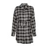Tartan black & white ασύμμετρη πουκαμίσα Nara Camicie T7030-FO9185