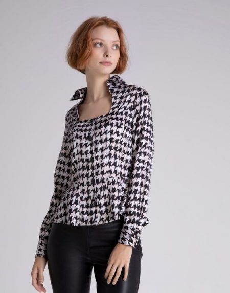 Twill patterned γυναικείο πουκάμισο Nara Camicie T7019-FO9205