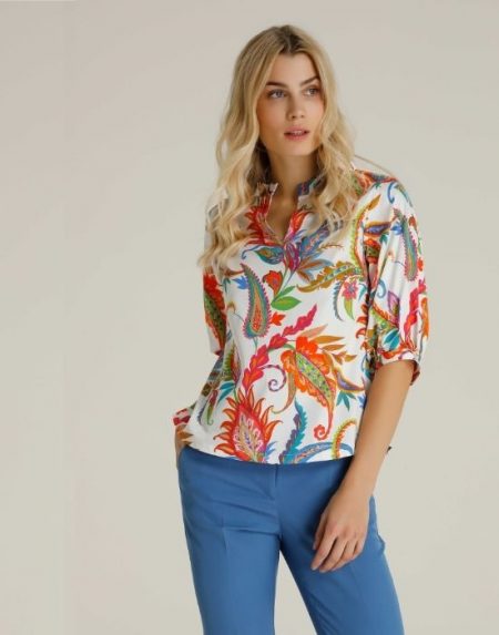 Μπλούζα με Indian floral print Nara Camicie T7092-FO9288