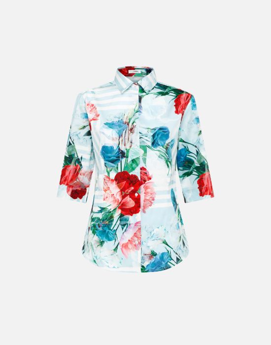 Mix & match floral print πουκάμισο NaraCamicie (ex T7091-FO9375) NCKAMJPG09375