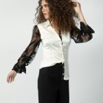 Lace sleeve shirt Exenne W528 E1227