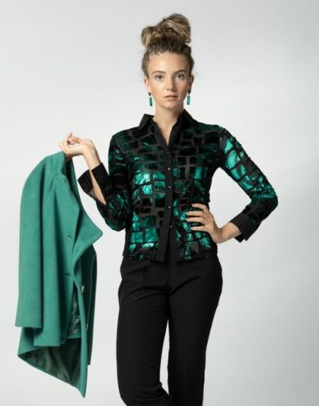 Print jersey stretch shirt Exenne W506 E1244