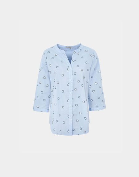 Embroidered cotton muslin shirt Camicetta Snob 41334 973R c328R