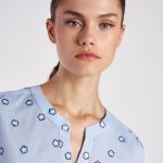 Embroidered cotton muslin shirt Camicetta Snob 41334 973R c328R