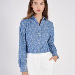 Embroidered denim chambray shirt Camicetta Snob 41337 999R c351R