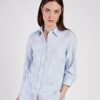 Embroidered yarn dyed linen shirt Camicetta Snob  41342 952R c382R