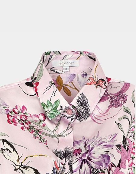 Floral print satin shirt Exenne W015-E1310