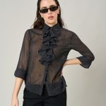Pois ruffled shirt Exenne W613 E1306