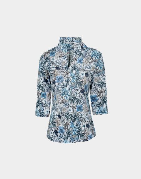 Poplin floral print shirt Exenne W075 e1358