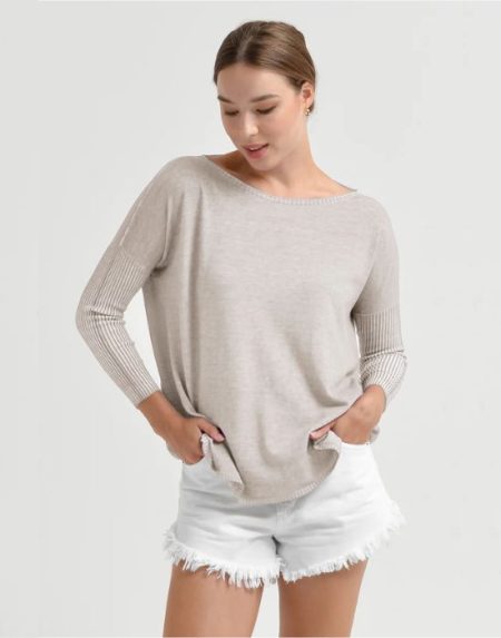 Boat neck cotton sweater Ploumanch Portofino