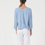 V neck cotton sweater Ploumanach Capri Knit