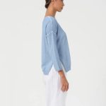 V neck cotton sweater Ploumanach Capri Knit