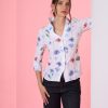 Floral print broderie anglaise shirt Exenne W075 E1316