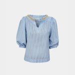 Poplin striped blouse Exenne W067B E1343