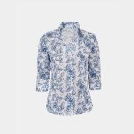 Printed broderie anglaise shirt Exenne W070p E1315
