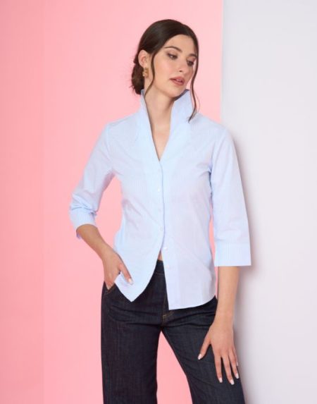 Striped poplin shirt Exenne  W075 E1376