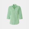 3/4 sleeve pure linen shirt Exenne W070p-E1364