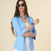 3/4 sleeve pure linen shirt Exenne W070p-E1364