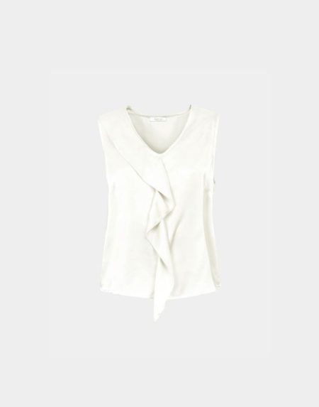 Frilled satin blouse Exenne W638-E1386