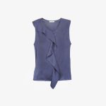 Frilled satin blouse Exenne W638 E1386
