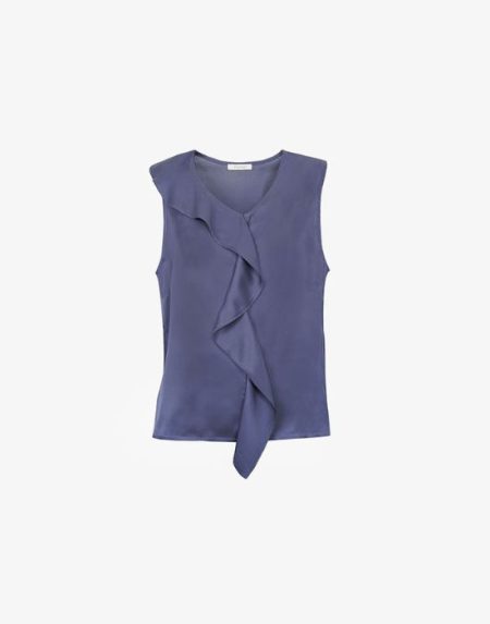 Frilled satin blouse Exenne W638 E1386
