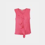Frilled satin blouse Exenne W638 E1386
