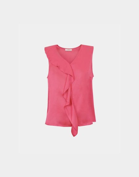 Frilled satin blouse Exenne W638 E1386