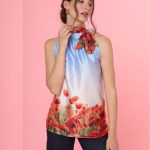 Poppies print blouse Exenne W608B-E1304