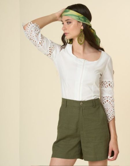 Shirt with macrame Exenne W606 E1345